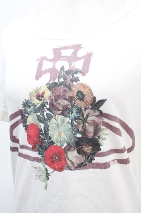 画像3: ヴィヴィアンウエストウッド 中古 / フラワーptオーブTシャツ 2 ホワイト  Y-25-04-30-037-ts-SZ-OS (3)