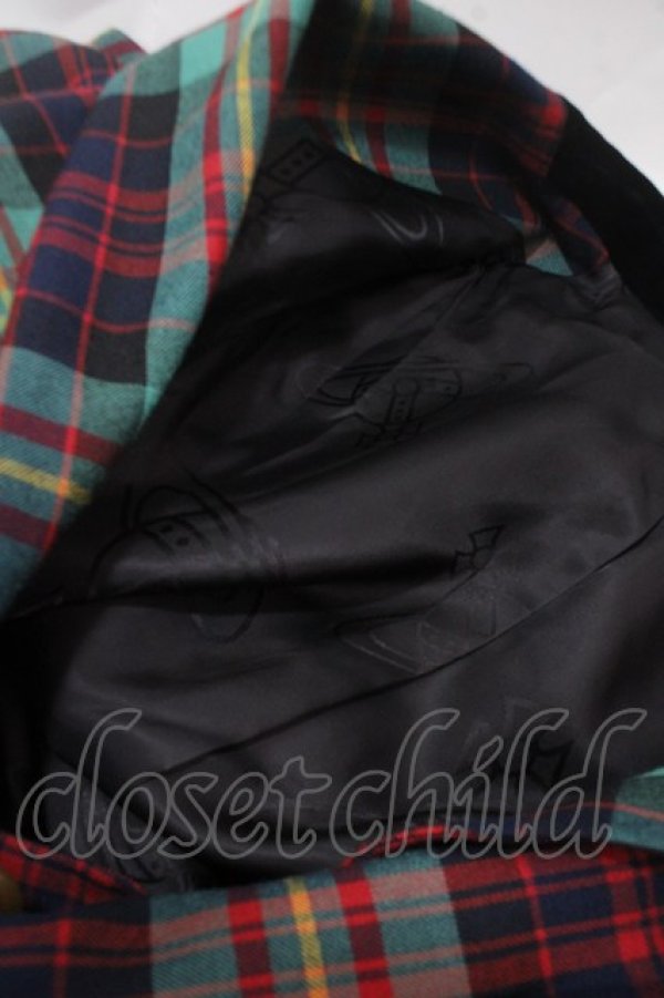 画像4: ヴィヴィアンウエストウッド 中古 / TARTAN CHECKピークドカラーロングジャケット M グリーン  Y-25-04-30-052-jc-SZ-OS (4)