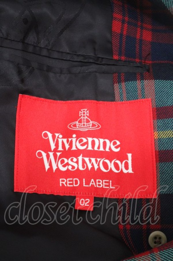 画像5: ヴィヴィアンウエストウッド 中古 / TARTAN CHECKピークドカラーロングジャケット M グリーン  Y-25-04-30-052-jc-SZ-OS (5)