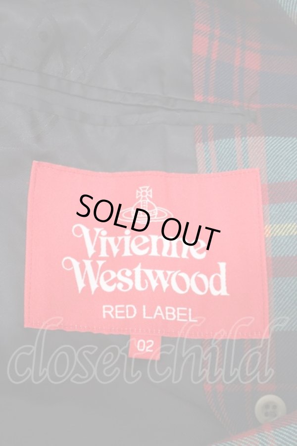 画像5: ヴィヴィアンウエストウッド 中古 / TARTAN CHECKピークドカラーロングジャケット M グリーン  Y-25-04-30-052-jc-SZ-OS (5)