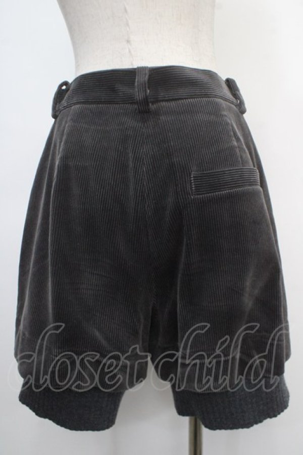 画像2: ヴィヴィアンウエストウッド 中古 / 裾ニットコーデュロイハーフパンツ 02 チャコール  Y-25-04-30-060-pa-SZ-ZY (2)