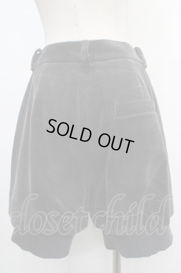 画像2: ヴィヴィアンウエストウッド 中古 / 裾ニットコーデュロイハーフパンツ 02 チャコール  Y-25-04-30-060-pa-SZ-ZY (2)