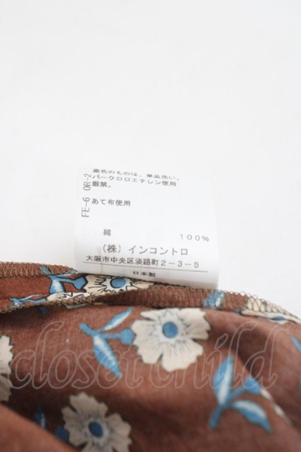 画像4: ヴィヴィアンウエストウッド 中古 / フラワープリントボウ付スクエアトップス 00 ブラウン  Y-25-04-30-018-bl-SZ-ZH (4)