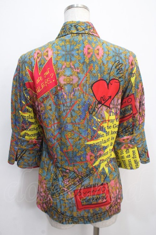 画像2: ヴィヴィアンウエストウッド 中古 / ティーガーデンシャツ 40 ブルー  Y-25-04-30-019-bl-SZ-ZS (2)