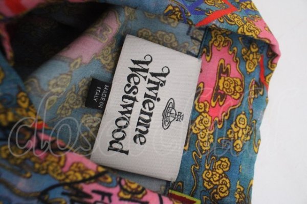 画像4: ヴィヴィアンウエストウッド 中古 / ティーガーデンシャツ 40 ブルー  Y-25-04-30-019-bl-SZ-ZS (4)