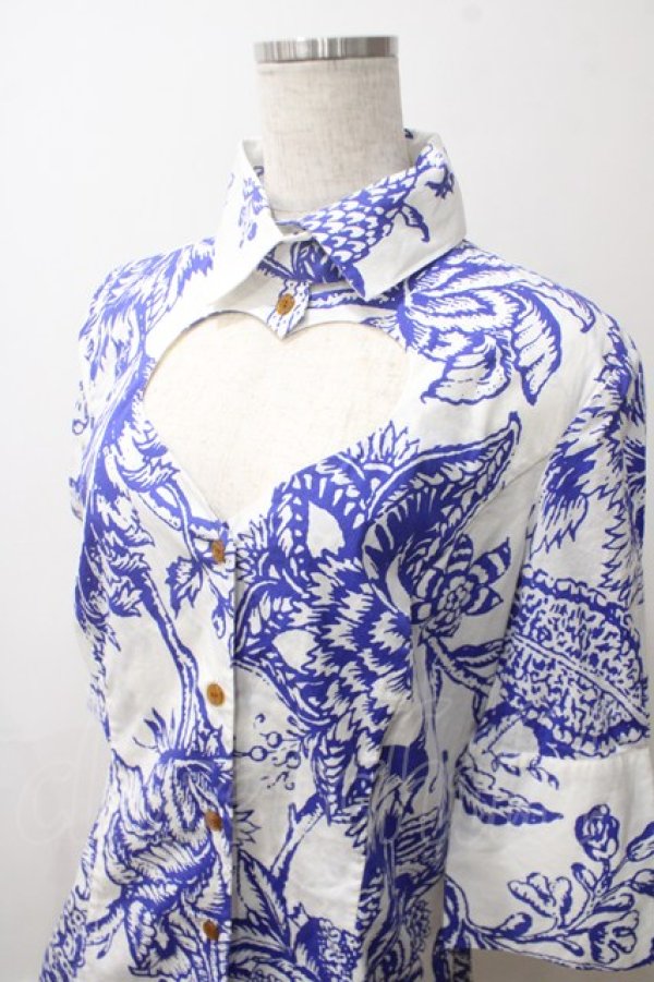画像3: ヴィヴィアンウエストウッド 中古 //ポメグラネートラブシャツ 42 白ｘ青  Y-25-05-28-022-bl-SZ-ZS (3)