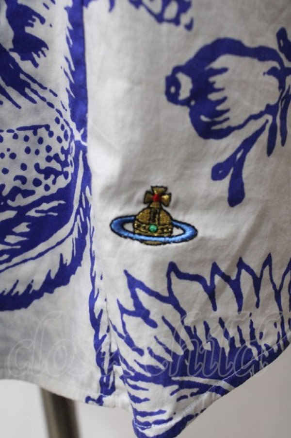 画像4: ヴィヴィアンウエストウッド 中古 //ポメグラネートラブシャツ 42 白ｘ青  Y-25-05-28-022-bl-SZ-ZS (4)