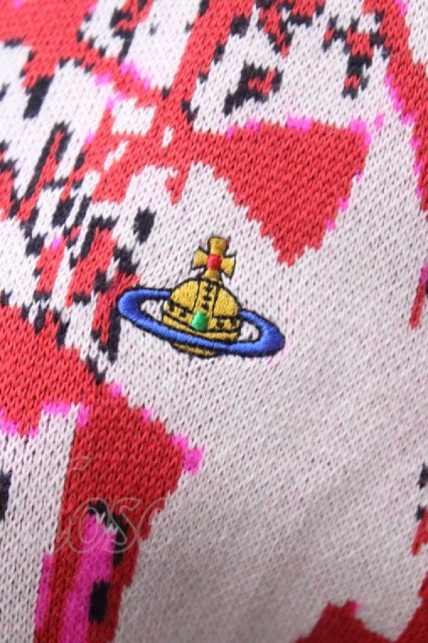 画像4: ヴィヴィアンウエストウッド 中古 / Graffiti cropped cardi XS/S ピンク  Y-25-05-28-025-to-SZ-ZY (4)