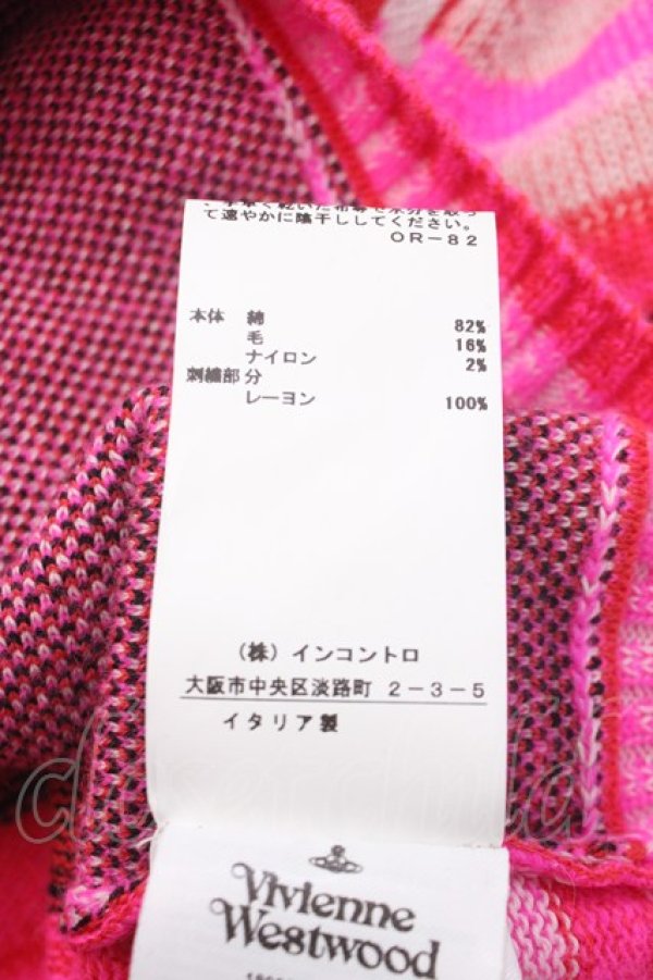 画像6: ヴィヴィアンウエストウッド 中古 / Graffiti cropped cardi XS/S ピンク  Y-25-05-28-025-to-SZ-ZY (6)
