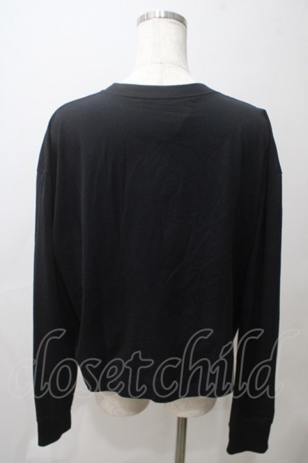 画像2: ANGLOMANIA 中古 / オーガニックコットン天竺Ripped Paper OrbクロップドビーフィーTシャツ 00 黒  Y-25-05-28-031-ts-AS-ZY (2)