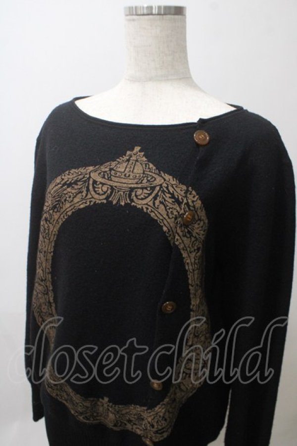画像3: ヴィヴィアンウエストウッド 中古 / フレーム柄ニットカーディガン 2 黒  Y-25-05-28-042-to-AS-ZY (3)