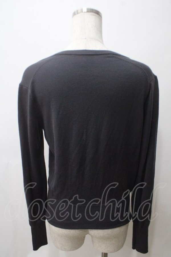 画像2: ヴィヴィアンウエストウッド 中古 / 単色オーブ刺繍カーディガン 2 チャコール  Y-25-05-28-049-to-SZ-ZY (2)