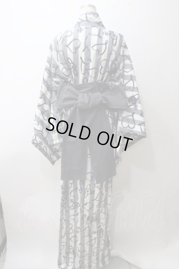 画像2: ヴィヴィアンウエストウッド 中古 / スクリブルハート浴衣  ホワイト×グレー  Y-25-05-28-056-op-SZ-ZH (2)