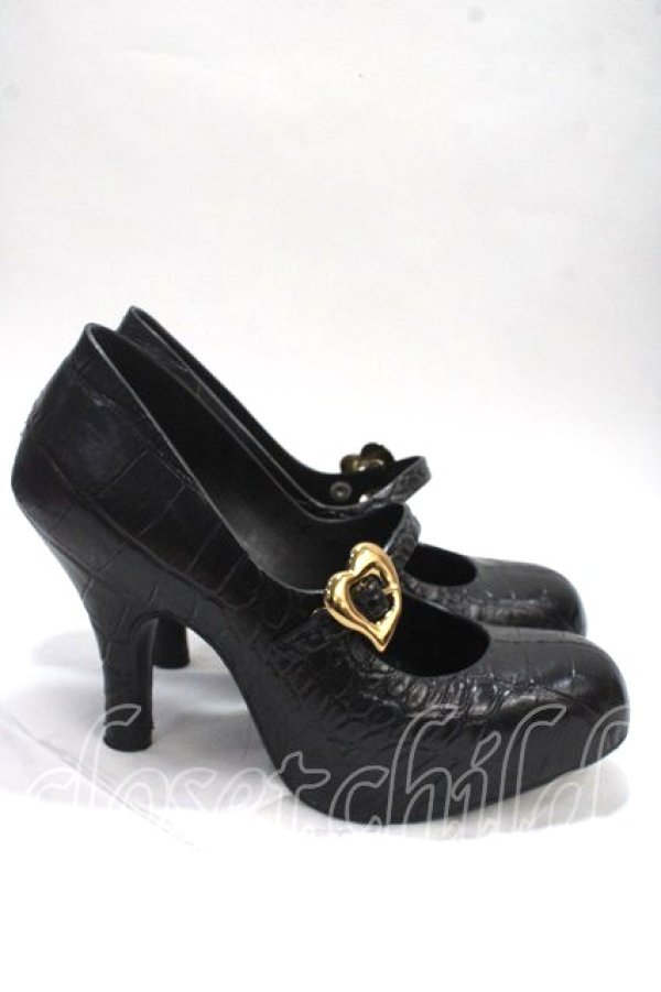 画像4: ヴィヴィアンウエストウッド×Melissa 中古 / Crocoシューズ 24 ブラック  Y-25-05-28-020-sh-SZ-ZY (4)