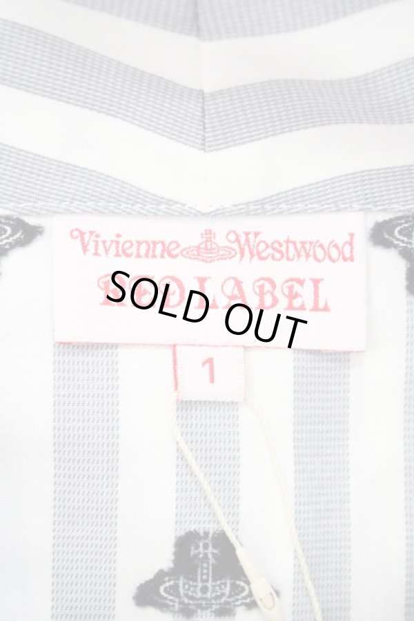 画像4: ヴィヴィアンウエストウッド 中古 / オーブ総刺繍ノースリーブブラウス 1 ブルー×ホワイト  Y-25-06-18-028-bl-SZ-ZY (4)