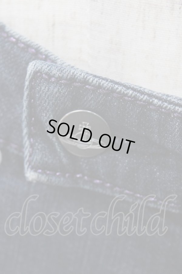 画像4: ヴィヴィアンウエストウッド 中古 / ラメステッチオーブ刺繍ポケットデニムパンツ 2 インディゴ  Y-25-06-18-030-pa-SZ-ZY (4)