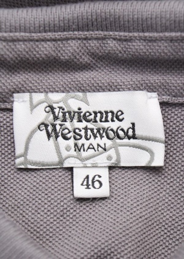 画像4: ヴィヴィアンウエストウッド MAN 中古 / ORB POLO SHIRT 46 グレー  Y-25-07-20-035-to-SZ-ZY (4)