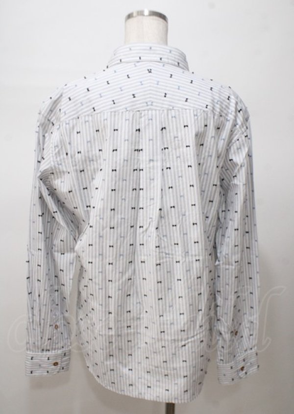 画像2: ヴィヴィアンウエストウッド MAN 中古 / CLASSIC STRIPE SHIRTS 50 グレー×ホワイト  Y-25-07-20-037-bl-SZ-ZY (2)