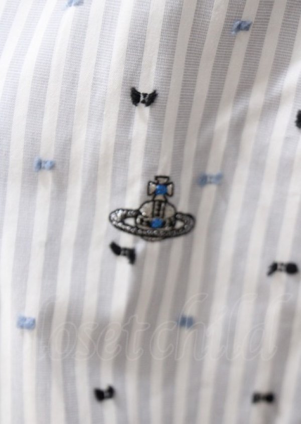 画像3: ヴィヴィアンウエストウッド MAN 中古 / CLASSIC STRIPE SHIRTS 50 グレー×ホワイト  Y-25-07-20-037-bl-SZ-ZY (3)