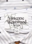 画像4: ヴィヴィアンウエストウッド MAN 中古 / CLASSIC STRIPE SHIRTS 50 グレー×ホワイト  Y-25-07-20-037-bl-SZ-ZY (4)