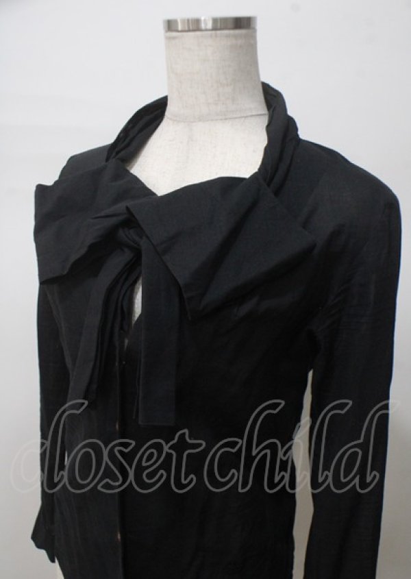 画像3: ヴィヴィアンウエストウッド 中古 / 単色オーブ刺繍ボウタイブラウス 1 黒  Y-25-07-20-038-bl-SZ-ZY (3)