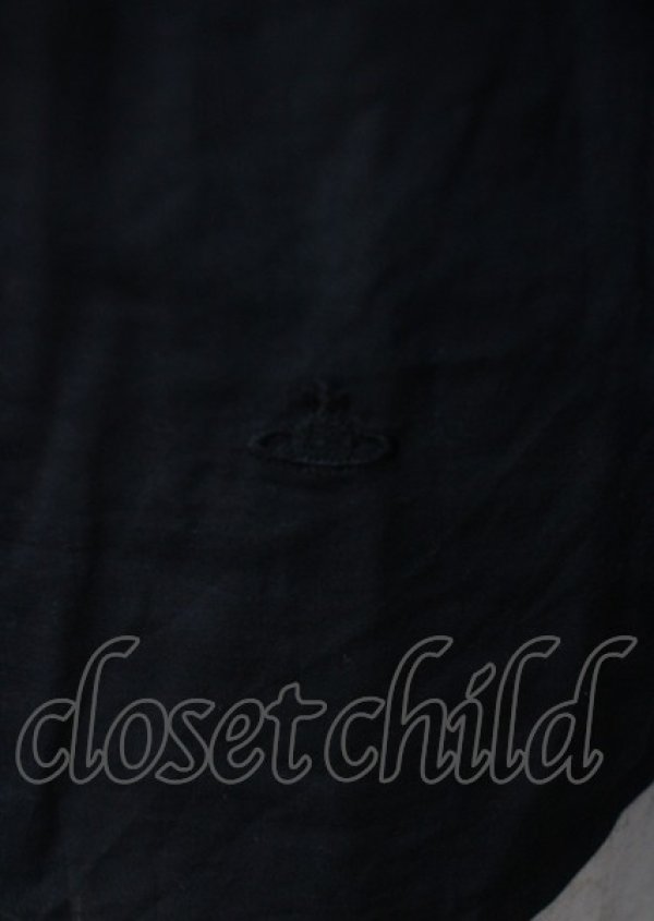 画像4: ヴィヴィアンウエストウッド 中古 / 単色オーブ刺繍ボウタイブラウス 1 黒  Y-25-07-20-038-bl-SZ-ZY (4)