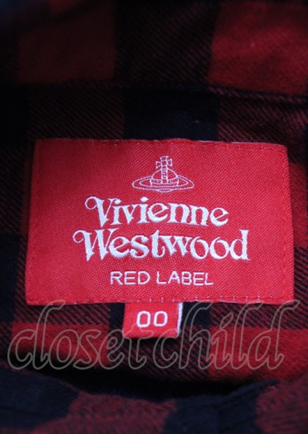 画像4: ヴィヴィアンウエストウッド 中古 / ギンガムチェックブロッキングシャツ  赤×青  Y-25-07-20-039-bl-AS-ZY (4)