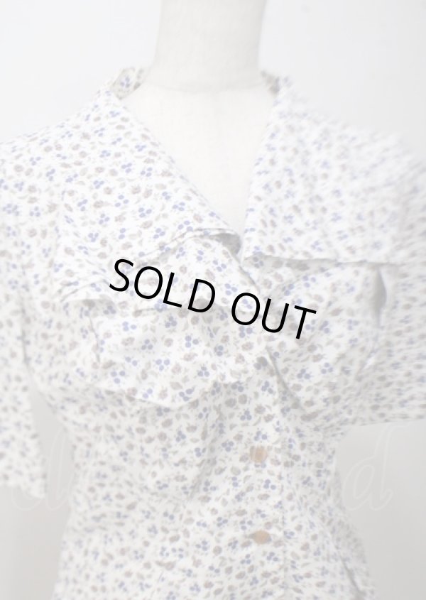 画像3: ヴィヴィアンウエストウッド 中古 / 小花柄シャツ  ブラウンｘ青  Y-25-07-20-059-bl-AS-ZH (3)