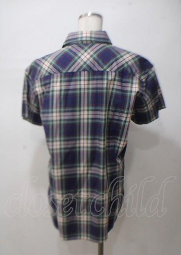 ヴィヴィアンウエストウッド MAN 中古 / チェックシャツ 50 グリーンｘ青  Y-25-07-20-060-ts-AS-ZY ヴィヴィアンウエストウッド MAN 中古 / チェックシャツ 50
