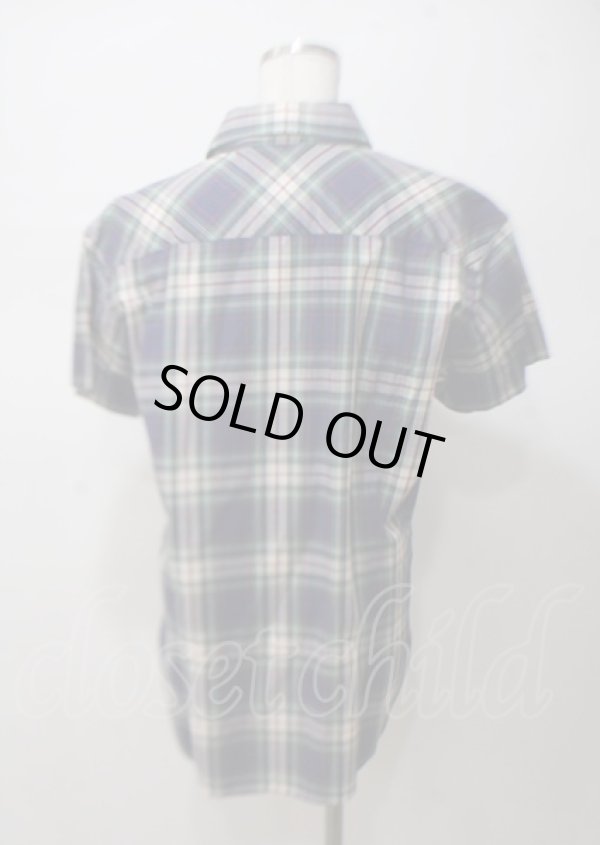 画像2: ヴィヴィアンウエストウッド MAN 中古 / チェックシャツ 50 グリーンｘ青  Y-25-07-20-060-ts-AS-ZH (2)