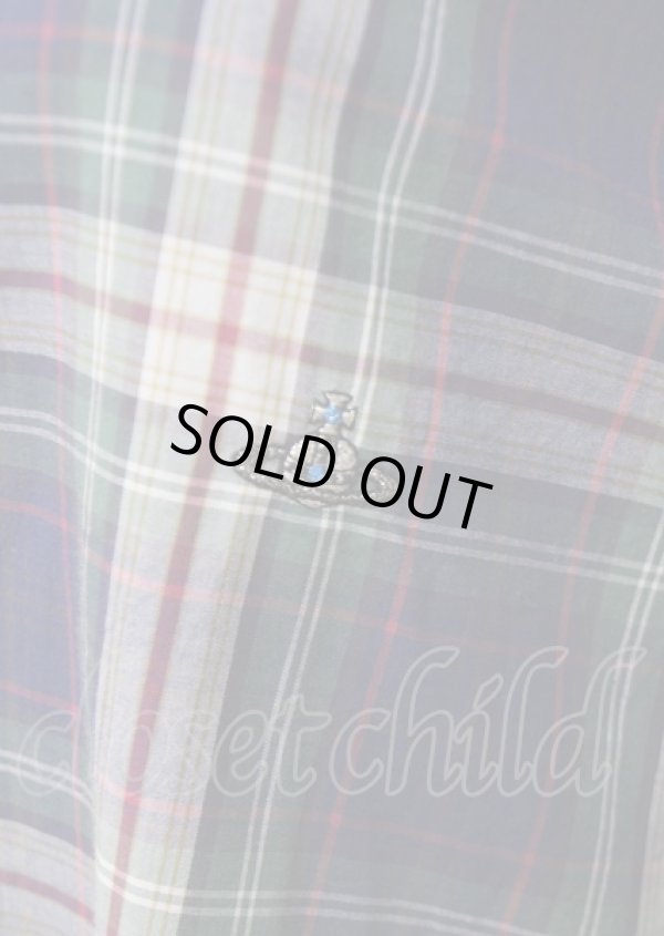 画像3: ヴィヴィアンウエストウッド MAN 中古 / チェックシャツ 50 グリーンｘ青  Y-25-07-20-060-ts-AS-ZH (3)
