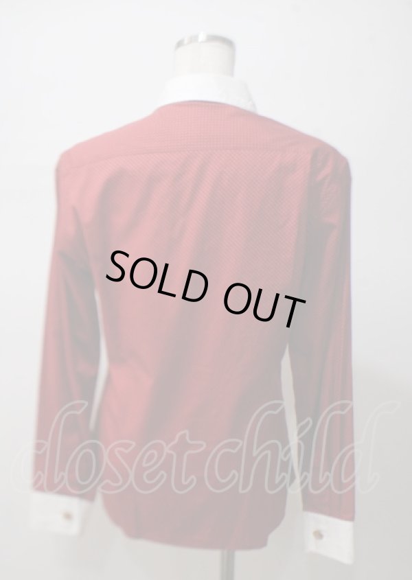 画像2: ヴィヴィアンウエストウッド MAN 中古 / フェイクタイ付キドレスシャツ 44 レッド  Y-25-07-20-062-bl-SZ-ZS (2)