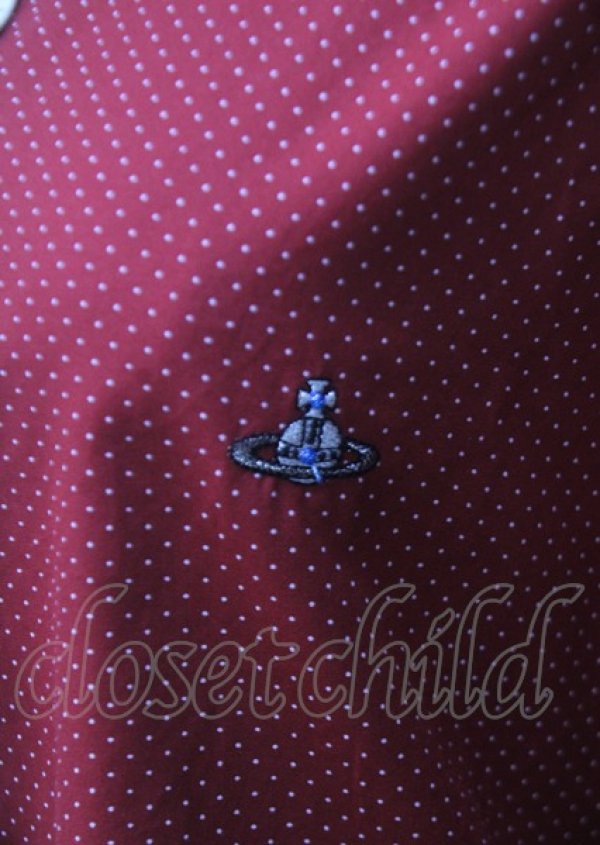 画像3: ヴィヴィアンウエストウッド MAN 中古 / フェイクタイ付キドレスシャツ 44 レッド  Y-25-07-20-062-bl-SZ-ZS (3)