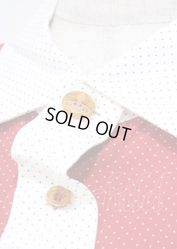 画像4: ヴィヴィアンウエストウッド MAN 中古 / フェイクタイ付キドレスシャツ 44 レッド  Y-25-07-20-062-bl-SZ-ZS (4)