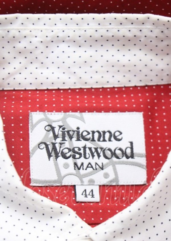 画像5: ヴィヴィアンウエストウッド MAN 中古 / フェイクタイ付キドレスシャツ 44 レッド  Y-25-07-20-062-bl-SZ-ZS (5)