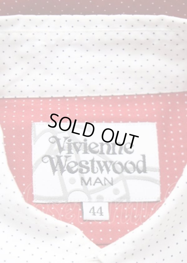 画像5: ヴィヴィアンウエストウッド MAN 中古 / フェイクタイ付キドレスシャツ 44 レッド  Y-25-07-20-062-bl-SZ-ZS (5)