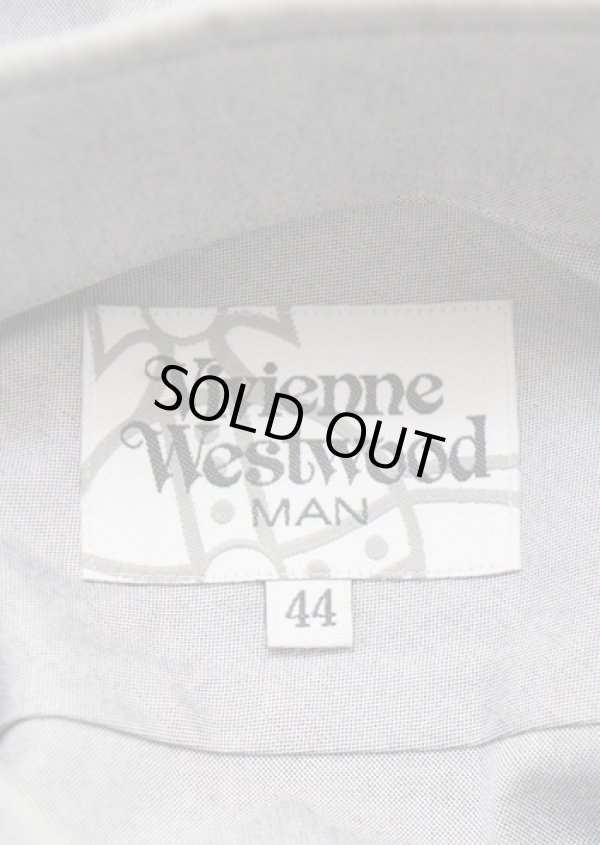 画像7: ヴィヴィアンウエストウッド MAN 中古 / 銀オーブ刺繍シャツ 44 グレー  Y-25-07-20-065-bl-SZ-ZH (7)