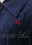 画像3: ヴィヴィアンウエストウッド 中古 / 単色オーブ刺繍チェック柄ウールワンピース 00 紺  Y-25-07-20-068-op-SZ-ZY (3)