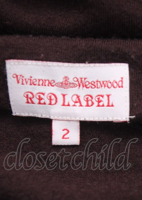画像4: ヴィヴィアンウエストウッド 中古 / 単色オーブ刺繍バイカラートップス 2 ブラウン  Y-25-07-20-071-to-SZ-ZY (4)