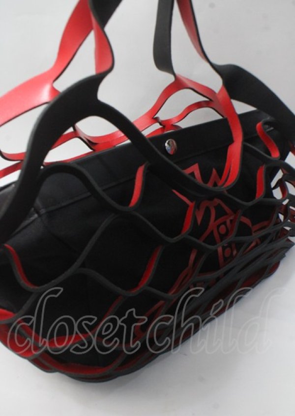 画像3: ヴィヴィアンウエストウッド 中古 / スラッシュレザーハンドバッグ  赤×黒  Y-25-07-20-016-ba-AS-ZY (3)