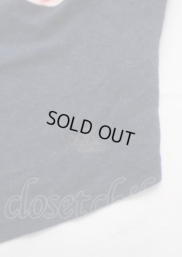 画像4: ヴィヴィアンウエストウッド MAN 中古 / ギンガムパピーTシャツ 44 ネイビー  Y-25-07-20-023-to-AS-ZY (4)