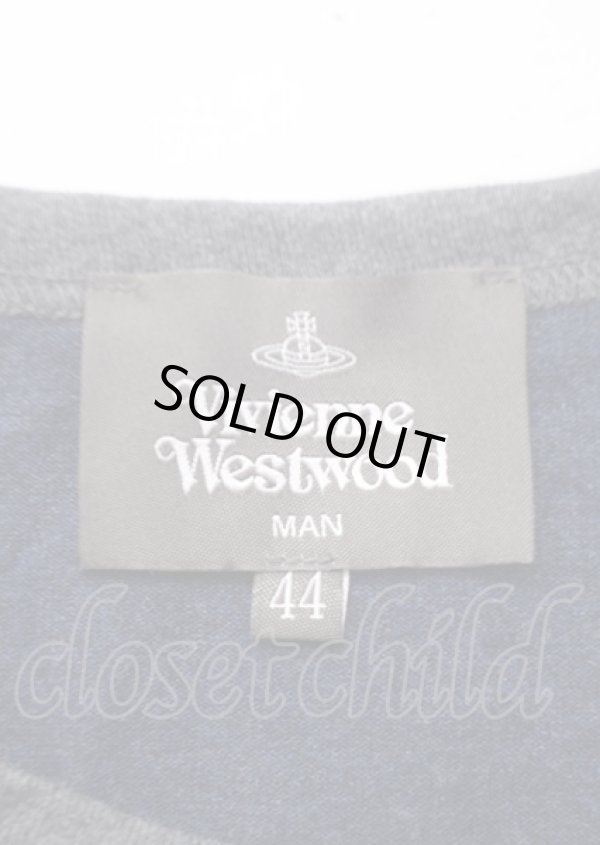 画像5: ヴィヴィアンウエストウッド MAN 中古 / ギンガムパピーTシャツ 44 ネイビー  Y-25-07-20-023-to-AS-ZY (5)