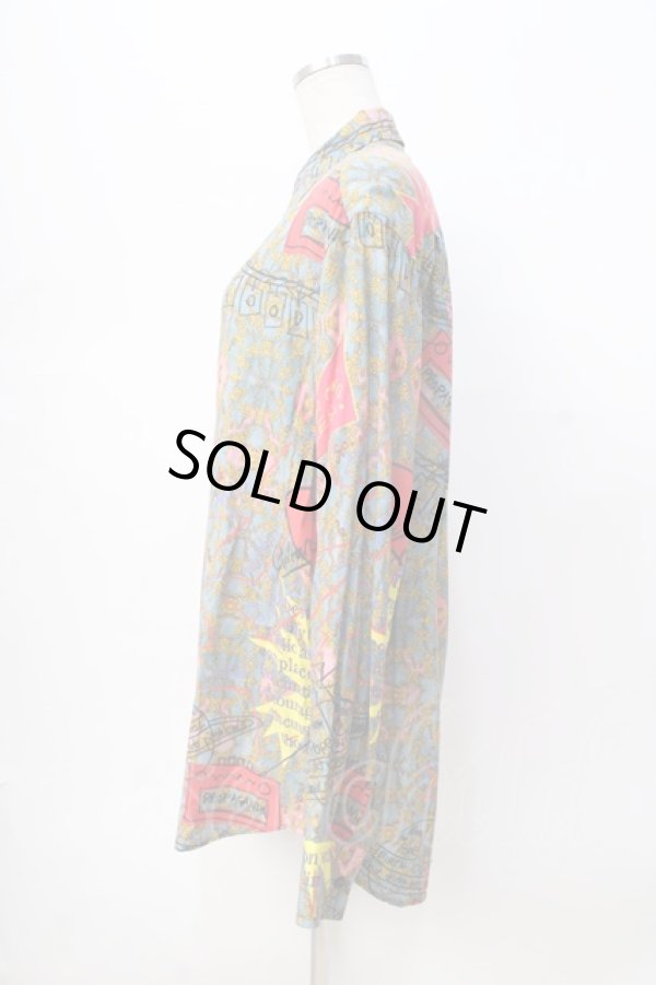 画像2: ヴィヴィアンウエストウッド 中古 / TEA GARDEN長袖シャツ  ブルー  Y-25-08-20-020-bl-SZ-ZY (2)