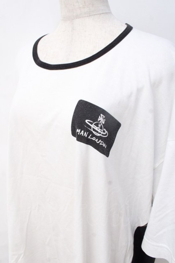 画像4: ヴィヴィアンウエストウッド MAN 中古 / "MAN LONDON" ネームタグ ビッグTシャツ F ホワイト×ブラック  Y-25-08-20-022-ts-SZ-ZY (4)