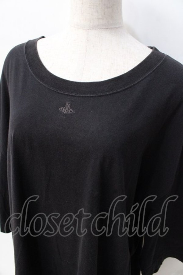 画像4: ヴィヴィアンウエストウッド MAN 中古 / EMBROIDERY ORB ビッグTシャツ  黒  Y-25-08-20-023-ts-SZ-ZY (4)
