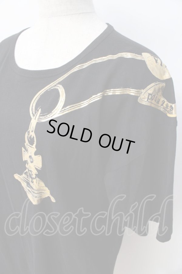 画像4: ヴィヴィアンウエストウッド MAN 中古 / 安ピンモチーフTシャツ  黒  Y-25-08-20-025-to-AS-ZY (4)