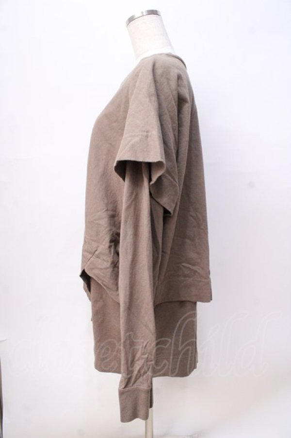 画像2: ヴィヴィアンウエストウッド 中古 / 変形レイヤードオーブ刺繍カットソー 00 カーキ  Y-25-08-20-031-to-SZ-ZY (2)