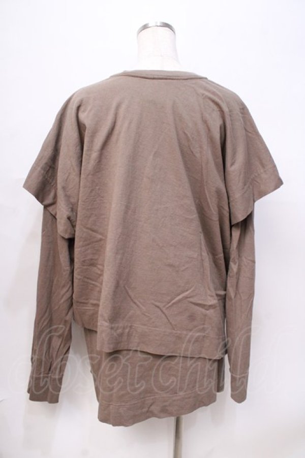 画像3: ヴィヴィアンウエストウッド 中古 / 変形レイヤードオーブ刺繍カットソー 00 カーキ  Y-25-08-20-031-to-SZ-ZY (3)