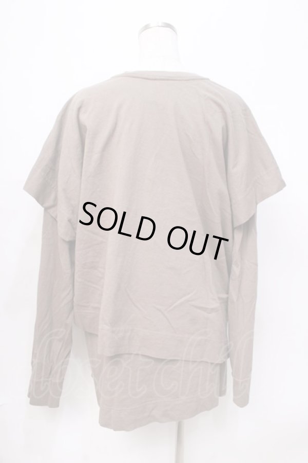 画像3: ヴィヴィアンウエストウッド 中古 / 変形レイヤードオーブ刺繍カットソー 00 カーキ  Y-25-08-20-031-to-SZ-ZY (3)