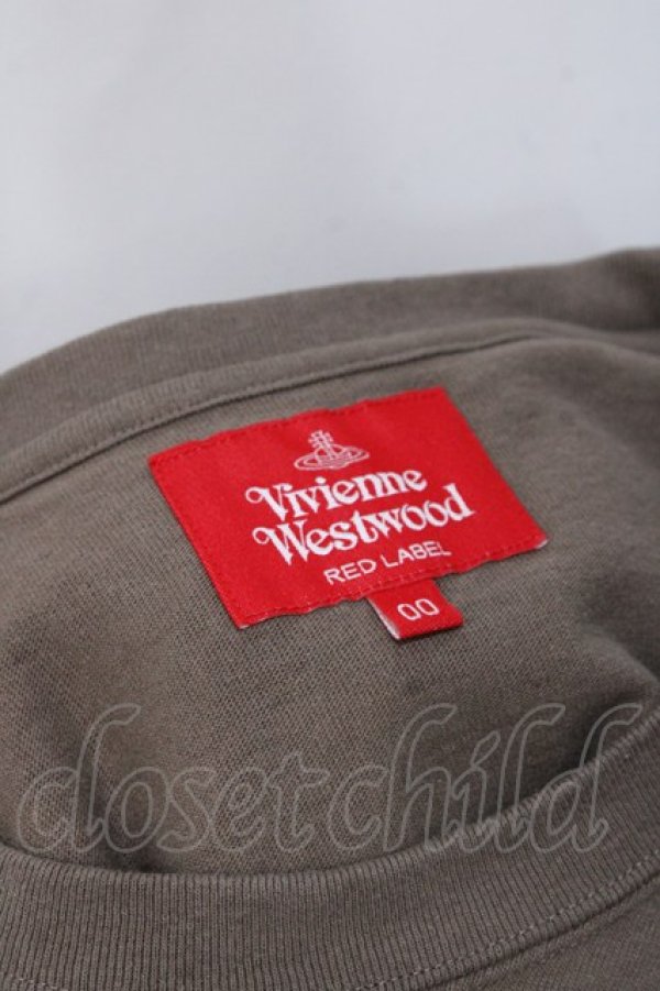 画像6: ヴィヴィアンウエストウッド 中古 / 変形レイヤードオーブ刺繍カットソー 00 カーキ  Y-25-08-20-031-to-SZ-ZY (6)